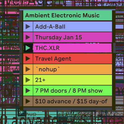 'nohup' with THC.XLR and Travel Agent at Add-a-Ball - Thu, Jan 15